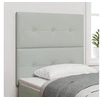 Image de tête de lit capitonnée gris clair 80 cm en velours 3337789