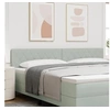 Image de Tête de lit LED capitonnée boutons en cristal gris clair 100 cm en velours. 3338077