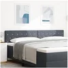 Image de Tête de lit LED capitonnée à boutons en cristal gris foncé 100 cm velours 3338078