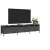 Image de Meuble TV anthracite 202x39x43,5 cm acier laminé à froid, banc TV, meuble métallique, meuble multimédia, buffet TV, 3307151