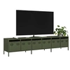 Image de Meuble TV vert olive 202x39x43,5 cm acier laminé à froid, banc TV, meuble métallique, meuble multimédia, buffet TV, 3307153