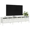Image de Meuble TV blanc 202x39x43,5 cm acier laminé à froid, banc TV, meuble métallique, meuble multimédia, buffet TV, meuble 3307154