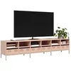 Image de Meuble TV rose 202x39x43,5 cm acier laminé à froid, banc TV, meuble métallique, meuble multimédia, buffet TV, meuble 3307156