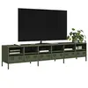 Image de Meuble TV vert olive 202x39x43,5 cm acier laminé à froid, banc TV, meuble métallique, meuble multimédia, buffet TV, 3307159