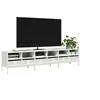 Image de Meuble TV blanc 202x39x43,5 cm acier laminé à froid