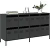 Image de Buffet noir 135x39x73,5 cm acier laminé à froid, meuble de rangement, meuble de rangement de cuisine, meuble de 3307167