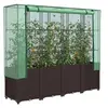 Image de Jardinière surélevée avec housse aspect rotin 160x40x153 cm