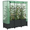 Image de Jardinière surélevée avec housse aspect rotin 120x40x138 cm