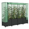 Image de Jardinière surélevée avec housse aspect rotin 160x40x138 cm