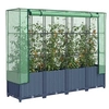 Image de Jardinière surélevée avec housse aspect rotin 160x40x138 cm