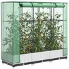 Image de Jardinière surélevée avec housse aspect rotin 120x40x123 cm