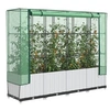 Image de Jardinière surélevée avec housse aspect rotin 160x40x138 cm