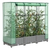 Image de Jardinière surélevée avec housse aspect rotin 120x40x123 cm
