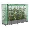 Image de Jardinière surélevée avec housse aspect rotin 160x40x123 cm
