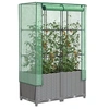 Image de Jardinière surélevée avec housse aspect rotin 80x40x138 cm