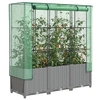 Image de Jardinière surélevée avec housse aspect rotin 120x40x138 cm
