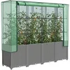 Image de Jardinière surélevée avec housse aspect rotin 160x40x153 cm