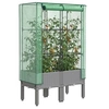 Image de Jardinière surélevée avec housse aspect rotin 80x40x140 cm