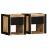 Image de Tables de chevet 2 pcs 40x35x40 cm bois de manguier massif brut, armoire de lit, meuble de chambre à coucher, table 4015951