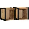 Image de Tables de chevet 2 pcs 40x35x40 cm bois de manguier massif brut, armoire de lit, meuble de chambre à coucher, table 4015959
