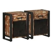 Image de Tables de chevet 2 pcs multicolore bois massif de manguier brut, armoire de chevet, armoire de lit, table d'appoint 4013562