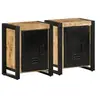 Image de Tables de chevet 2 pcs bois de manguier massif brut, armoire de chevet, armoire de lit, table d'appoint pour chambre 4013564