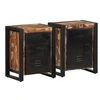 Image de Tables de chevet 2 pcs multicolore bois massif de manguier brut, armoire de chevet, armoire de lit, table d'appoint 4013566