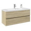 Image de Ensemble de meubles de bain 2pcs céramique et bois d ingénierie