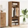 Image de Garde-robe chêne artisanal 80x50x200 cm bois d'ingénierie, armoire de rangement, organisateur de garde-robe, armoire, 3307701