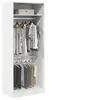 Image de Garde-robe blanc 80x50x200 cm bois d'ingénierie, armoire de rangement, organisateur de garde-robe, armoire, placard, 3307792