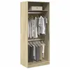 Image de Garde-robe chêne sonoma 80x50x200 cm bois d'ingénierie, armoire de rangement, organisateur de garde-robe, armoire, 3307794