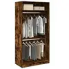Image de Garde-robe chêne fumé 100x50x200 cm bois d'ingénierie, armoire de rangement, organisateur de garde-robe, armoire, 3307805