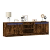 Image de Meuble TV avec LED chêne fumé 180x34x50 cm bois d'ingénierie, Banc TV, Meuble hifi, Centre de divertissement, Buffet 3307916