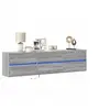 Image de Meuble TV mural avec LED sonoma gris 180x31x45 cm