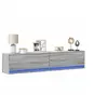 Image de Meuble TV mural avec LED sonoma gris 180x31x38 cm