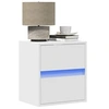 Image de Tables de chevet murales avec lumières LED 2 pcs blanc, table de chevet flottante, support de téléphone, meuble de 3307962