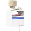 Image de Table de chevet murale avec lumières LED blanc, table de chevet flottante, support de téléphone, meuble de chambre à 3307975
