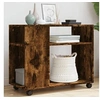 Image de Table d'appoint avec roues chêne fumé bois d'ingénierie 853150