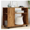 Image de Table d'appoint avec roues vieux bois bois d'ingénierie 853153