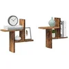 Image de Etagères murales 2 pcs vieux bois 38x12x38 cm bois d'ingénierie 853252