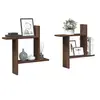 Image de Etagères murales 2pcs chêne marron 50x12x50cm bois d'ingénierie 853260