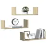 Image de Etagères murales 3pcs chêne sonoma 58x18x18cm bois d'ingénierie 853283