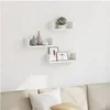Image de Etagères murales 3 pcs blanc bois d'ingénierie, étagère flottante, étagère d'exposition murale, étagère pour CD, 853308