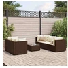 Image de Salon de jardin modulable resine tressee marron 6 pieces x 63 x 57.5