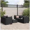 Image de Salon de jardin modulable resine tressee noir 6 pieces 63.0 x 63 x 57 cm