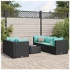 Image de Salon de jardin modulable resine tressee noir 6 pieces x 63 x 57.5