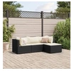 Image de Salon de jardin modulable rotin noir 4 pieces x 63 x 57.5 4 personnes