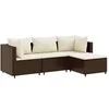 Image de Salon de jardin modulable resine tressee marron 4 pieces 63.0 x 63 x 57