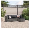 Image de Salon de jardin modulable resine tressee gris 4 pieces x 63 x 57.5