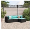 Image de Salon de jardin modulable resine tressee noir 4 pieces x 63 x 57.5